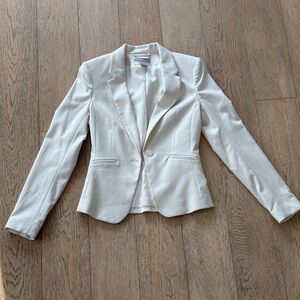 H&M Off-White Tailored Single-Button Blazer